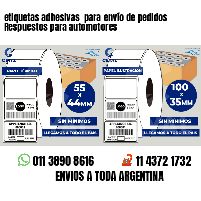 etiquetas adhesivas para envío de pedidos Respuestos para automotores