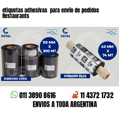 etiquetas adhesivas  para envío de pedidos Restaurants
