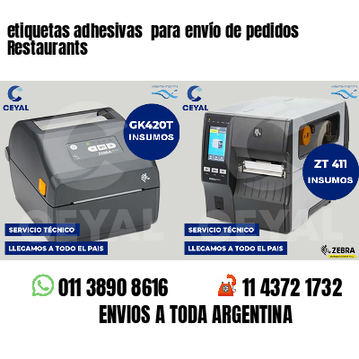 etiquetas adhesivas  para envío de pedidos Restaurants