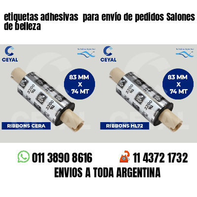 etiquetas adhesivas  para envío de pedidos Salones de belleza