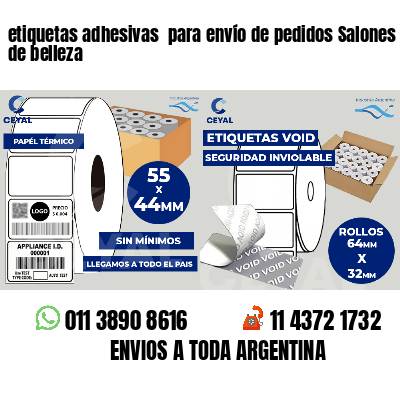 etiquetas adhesivas  para envío de pedidos Salones de belleza