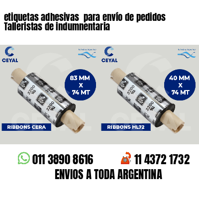 etiquetas adhesivas  para envío de pedidos Talleristas de indumnentaria