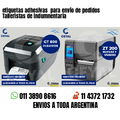 etiquetas adhesivas  para envío de pedidos Talleristas de indumnentaria