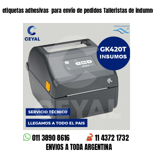 etiquetas adhesivas  para envío de pedidos Talleristas de indumnentaria