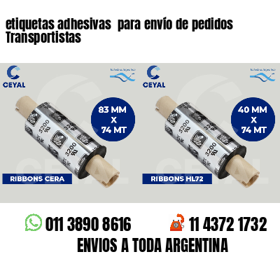 etiquetas adhesivas  para envío de pedidos Transportistas