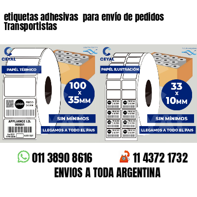 etiquetas adhesivas  para envío de pedidos Transportistas