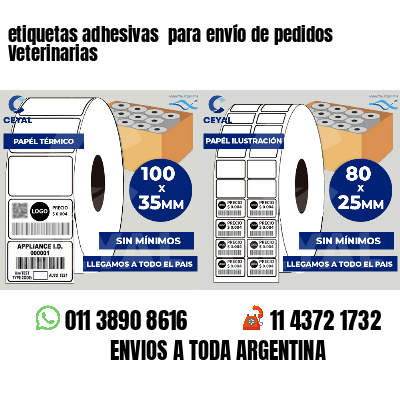 etiquetas adhesivas  para envío de pedidos Veterinarias