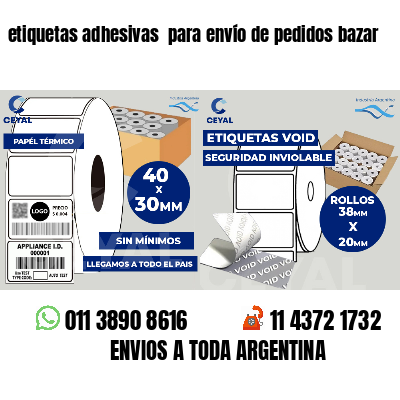 etiquetas adhesivas para envío de pedidos bazar