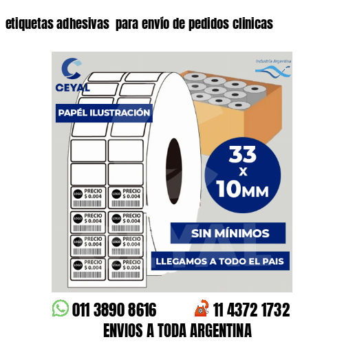 etiquetas adhesivas  para envío de pedidos clinicas