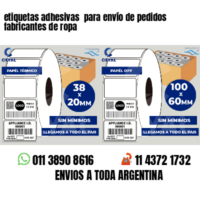 etiquetas adhesivas  para envío de pedidos fabricantes de ropa