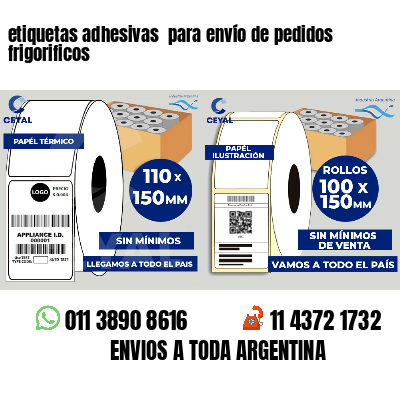 etiquetas adhesivas  para envío de pedidos frigorificos