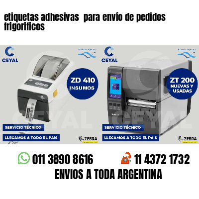 etiquetas adhesivas  para envío de pedidos frigorificos