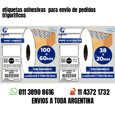 etiquetas adhesivas  para envío de pedidos frigorificos