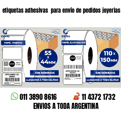 etiquetas adhesivas  para envío de pedidos joyerias