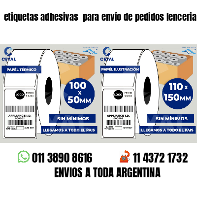 etiquetas adhesivas  para envío de pedidos lenceria