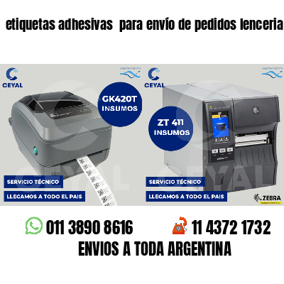 etiquetas adhesivas  para envío de pedidos lenceria