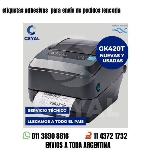 etiquetas adhesivas  para envío de pedidos lenceria