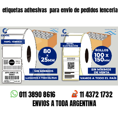 etiquetas adhesivas  para envío de pedidos lenceria