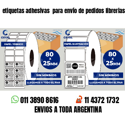 etiquetas adhesivas  para envío de pedidos librerias