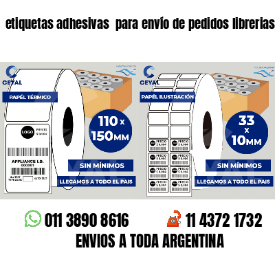 etiquetas adhesivas  para envío de pedidos librerias