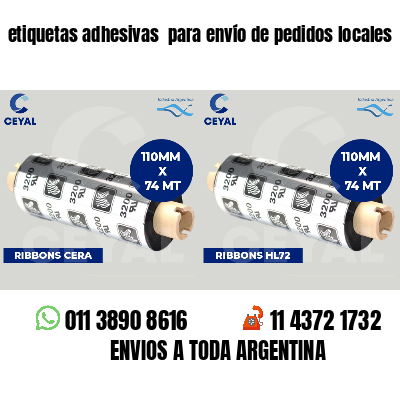 etiquetas adhesivas  para envío de pedidos locales