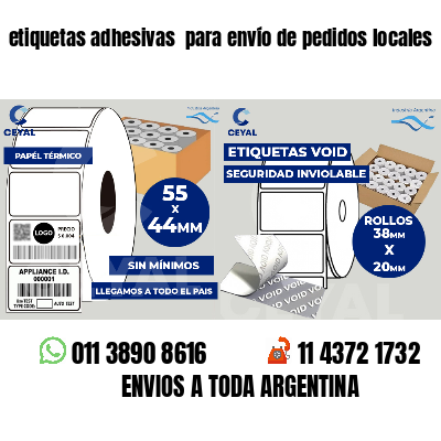etiquetas adhesivas  para envío de pedidos locales