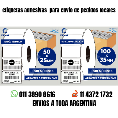 etiquetas adhesivas  para envío de pedidos locales
