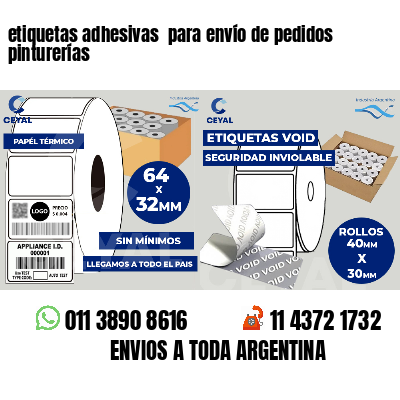 etiquetas adhesivas  para envío de pedidos pinturerías