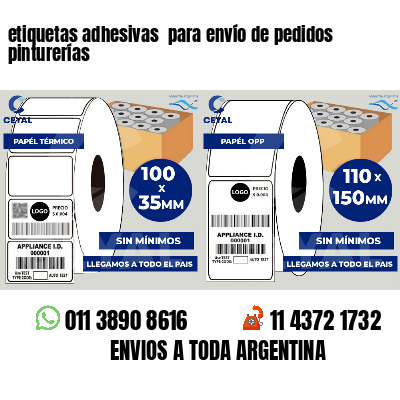etiquetas adhesivas  para envío de pedidos pinturerías