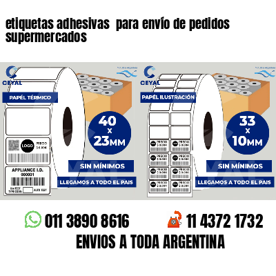 etiquetas adhesivas  para envío de pedidos supermercados