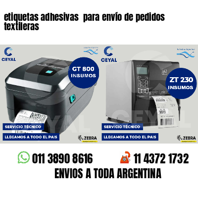 etiquetas adhesivas  para envío de pedidos textileras