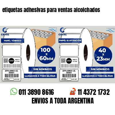 etiquetas adhesivas para ventas alcolchados