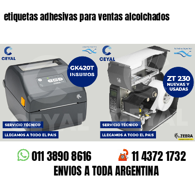 etiquetas adhesivas para ventas alcolchados