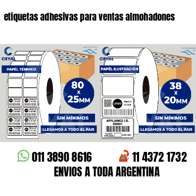 etiquetas adhesivas para ventas almohadones