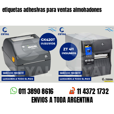 etiquetas adhesivas para ventas almohadones