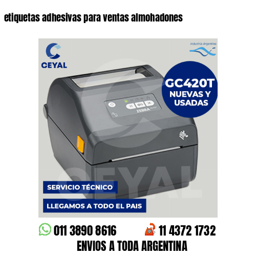 etiquetas adhesivas para ventas almohadones