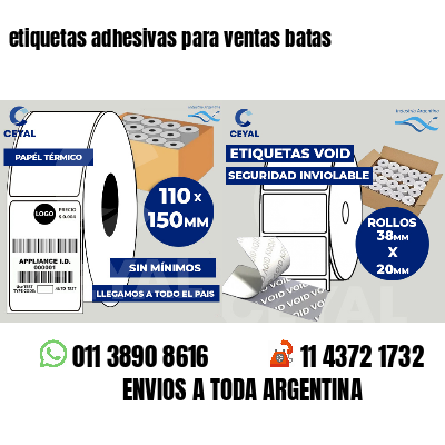 etiquetas adhesivas para ventas batas