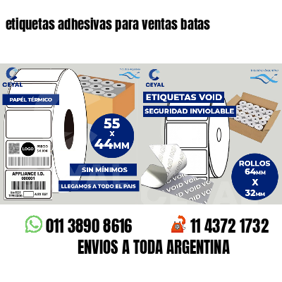 etiquetas adhesivas para ventas batas