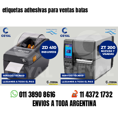 etiquetas adhesivas para ventas batas