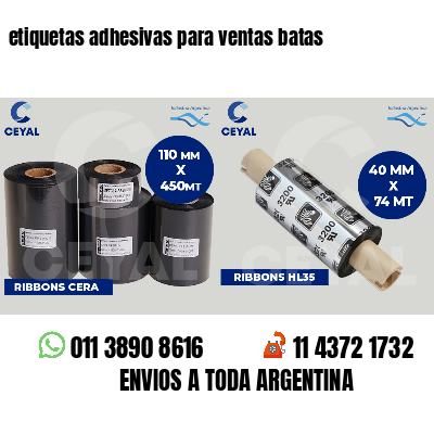 etiquetas adhesivas para ventas batas