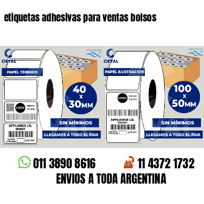 etiquetas adhesivas para ventas bolsos