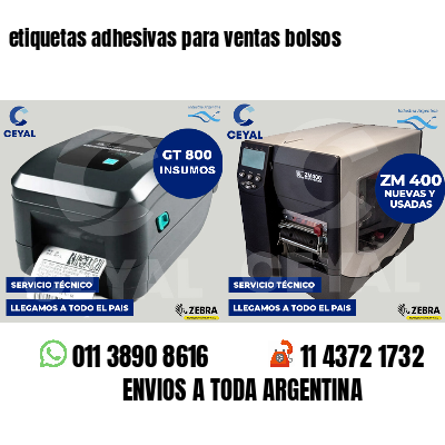 etiquetas adhesivas para ventas bolsos