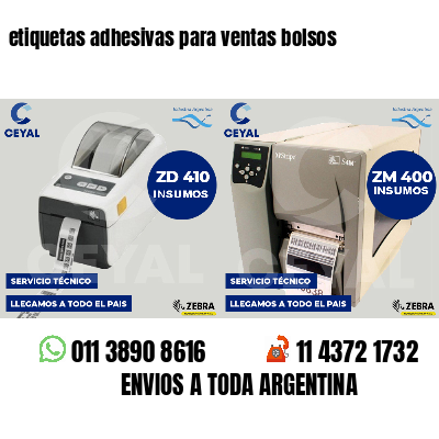 etiquetas adhesivas para ventas bolsos