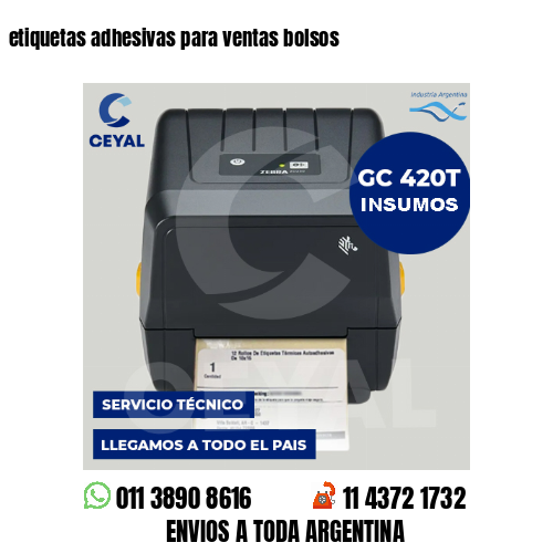 etiquetas adhesivas para ventas bolsos