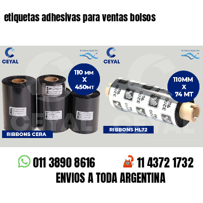 etiquetas adhesivas para ventas bolsos