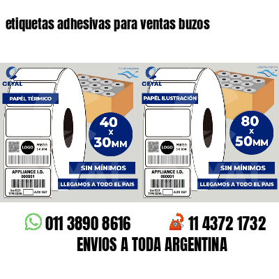 etiquetas adhesivas para ventas buzos