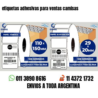 etiquetas adhesivas para ventas camisas