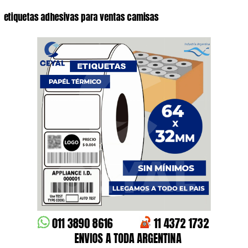 etiquetas adhesivas para ventas camisas