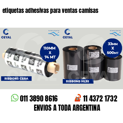etiquetas adhesivas para ventas camisas