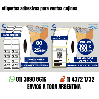 etiquetas adhesivas para ventas cojines